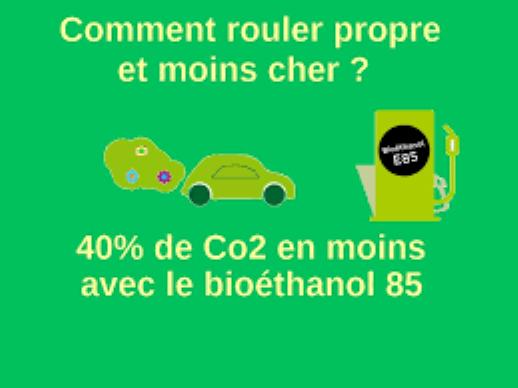 bioéthanol, E85, rouler moins chers, carburant pas chers, essence, rouler propre, polluer moins, kit éthanol, bio carburant, bi carburant
